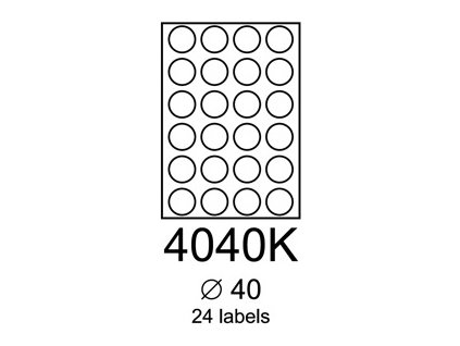 etikety RAYFILM 40mm kruh univerzálne biele R01004040KA (100 list./A4)