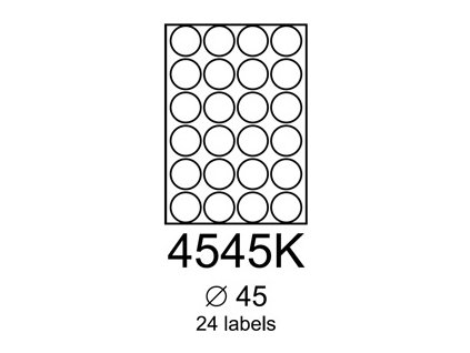 etikety RAYFILM 45mm kruh univerzálne biele R01004545KA (100 list./A4)