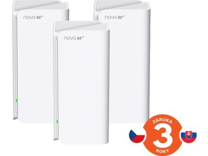 Tenda Nova MX21 Pro (3-pack) WiFi6E AXE5700 Mesh Gigabit system, 9x GLAN/GWAN, WPA3, VPN, CZ app
