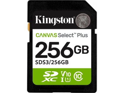 Kingston SDXC karta 256GB Canvas Select Plus, U1, V10, A1