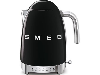 Smeg KLF04BLEU rychlovarná konvice, 1,7 l (7 šálků), 2400 W, styl 50. let, řízení teploty, 7 programů, černá