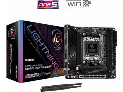 ASRock MB Sc AM5 B650I LIGHTNING WIFI, AMD B650, 2xDDR5, 1xHDMI, Mini-ITX