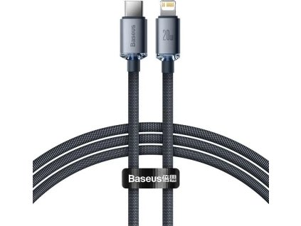 Dátový kábel Baseus Crystal Shine Series USB-C Lightning 20W 1,2 m, čierny