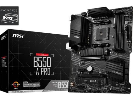 MSI MB Sc AM4 B550-A PRO, AMD B550, 4xDDR4, VGA, ATX