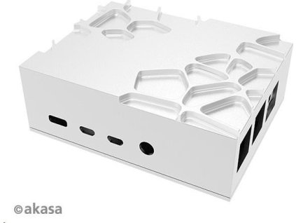Puzdro AKASA Gem Pro, pre Raspberry Pi 4 Model B, strieborné