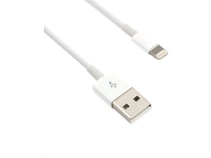 Kábel C-TECH USB 2.0 Nabíjací a synchronizačný kábel Lightning (IP5 a vyšší), 1 m, biely
