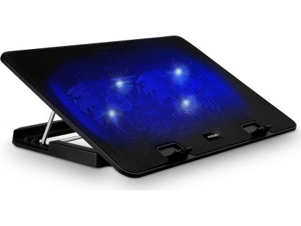 EVOLVEO Chladící podložka pro NTB A101, až 17", 2x 120mm Ventilátor, Modré podsvícení, černá