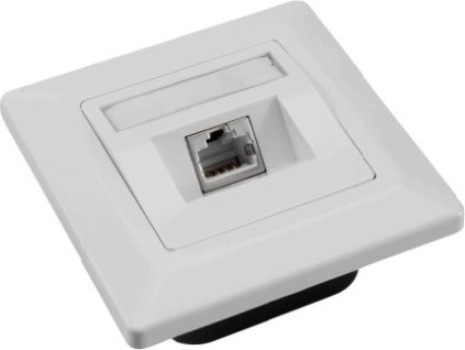 Solarix Zásuvka CAT5E STP 1 x RJ45 pod omietku biela SX9-1-5E-STP-WH