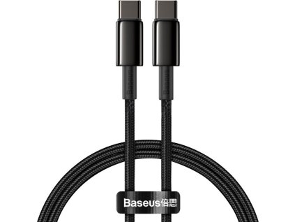 Baseus Tungsten Gold USB-C na USB-C Rýchlonabíjací / dátový kábel 100W 1m, čierny
