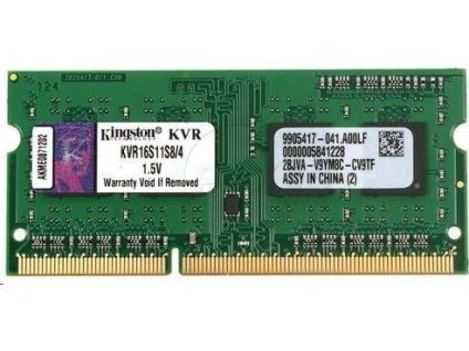 KINGSTON SODIMM DDR3 4GB 1600MT/s CL11 Non-ECC 1Rx8 VALUE RAM