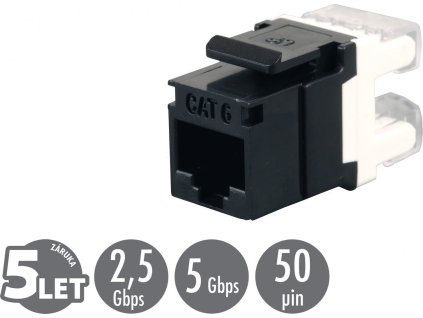 Zařezávací keystone Solarix CAT6 UTP SXKJ-6-UTP-BK