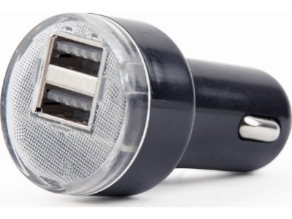 Gembird 2x USB nabíječka do auta 2,1A, černá