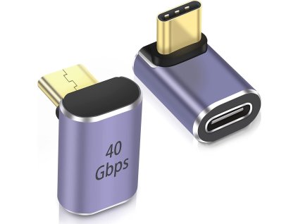 PremiumCord Adaptér USB-C na USB-C, USB 4.0, zahnutý 90°