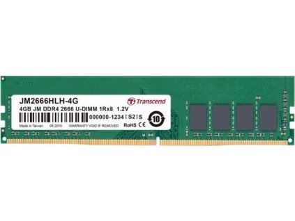 DIMM DDR4 4GB 2666MHz TRANSCEND 1Rx8 512Mx8 CL19 1.2V