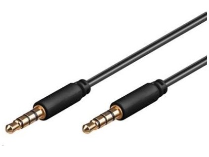 Káblový konektor PREMIUMCORD 3.5 mm 4 pin M/M 1 m pre Apple iPhone, iPad, iPod