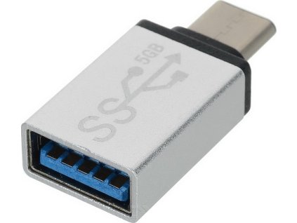 Adaptér PREMIUMCORD USB 3.1 C/male - USB 3.0 A/samica, strieborná, OTG