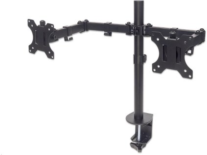 Stolný držiak MANHATTAN pre 2xLCD, 13" až 32", čierny