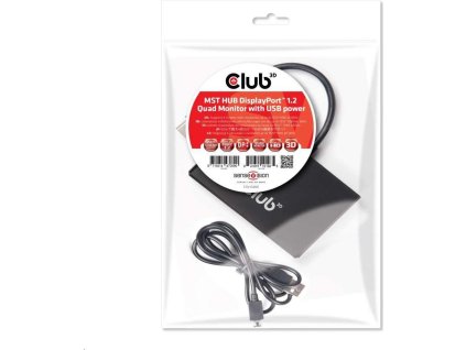 Club3D Video hub MST (Multi Stream Transport) DisplayPort na 4x DisplayPort, napájanie USB