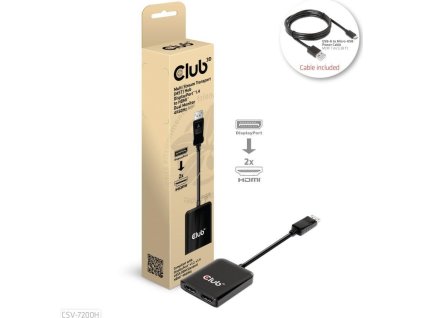 Club3D hub MST (Multi Stream Transport) DisplayPort 1.4 až 2xHDMI duálny monitor 4K60Hz (M/F)