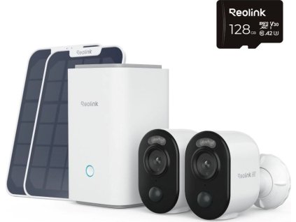 REOLINK Home Hub, 2x Argus Series B350 + 2x Solar Panel + 128GB microSD karta