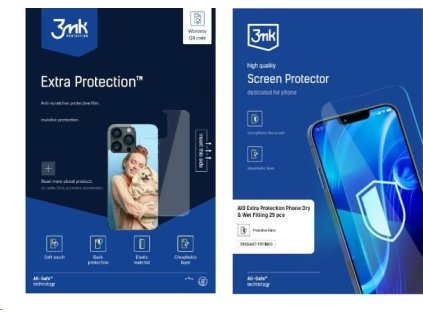 3mk All-Safe - AIO fólie Extra Protection Phone Dry & Wet Fitting, 25 ks