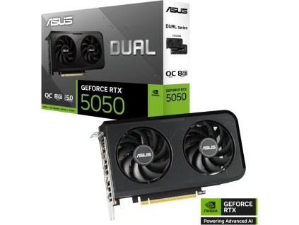 ASUS VGA NVIDIA GeForce RTX 5050 DUAL OC 8G, 8G GDDR6, 3xDP, 1xHDMI