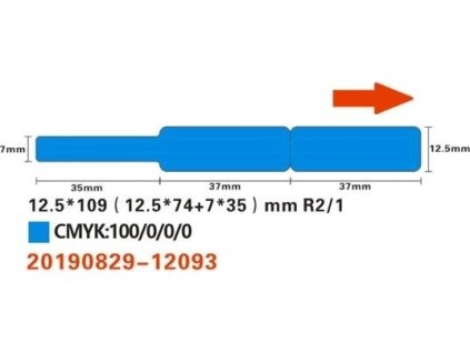 Niimbot štítky na kabely RXL 12,5x109mm 60ks Blue pro D11 a D110