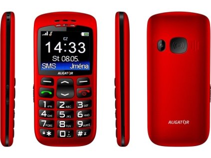 Aligator A670 Senior, červená + nabíjecí stojánek