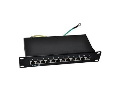 Patch panel 10“ STP Cat5e 12 portů