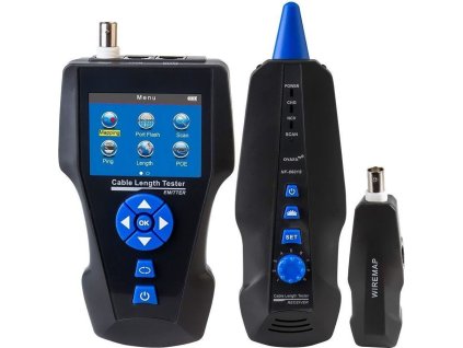 LAN Cable Tester TLCD8601S s LCD, koax, Cat3/Cat5E/Cat6/Cat7, UTP/STP, USB, PoE, ping, sonda, protismyčka