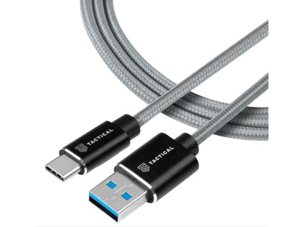 Tactical Fast Rope Aramid Cable USB-A/USB-C 0.3m Grey