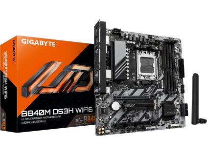GIGABYTE MB Sc AM5 B840M DS3H WIFI6, AMD B840, 4xDDR5,WIFI, DP, HDMI, mATX