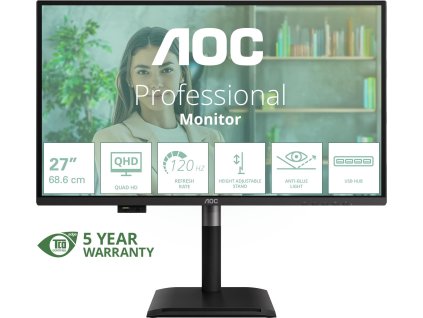 AOC MT 27" Q27P4U - 2560x1440,IPS,120Hz,2xHDMI,1xDP,USBhub,Repro,Pivot