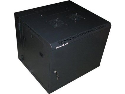 XtendLan 19" dvoudílný nástěnný rozvaděč 9U 600x550, nosnost 60 kg, plné dveře, svařovaný,černý