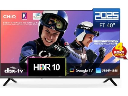 CHiQ L40FT TV 40", FHD, smart, Google TV, dbx-tv, Dolby Audio, Frameless