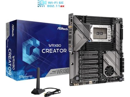 ASRock MB Sc sWRX8 WRX80 Creator R2.0, AMD WRX8, 8xDDR4, 1xVGA, WiFi, eATX