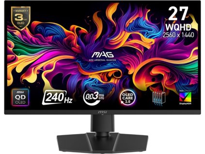 MSI LCD MAG 271QP QD-OLED X24, 26.5", QD-OLED, QHD, 240Hz, 0,03ms, Black