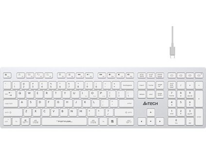 A4tech FBX50C, bezdrátová kancelářská klávesnice, bílá