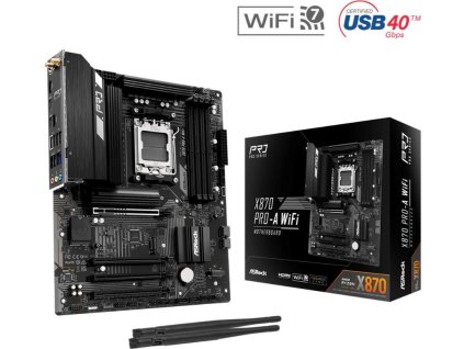 ASRock MB Sc AM5 X870 PRO-A WIFI, AMD X870, 4xDDR5, 1xHDMI, 2xUSB4, WI-FI