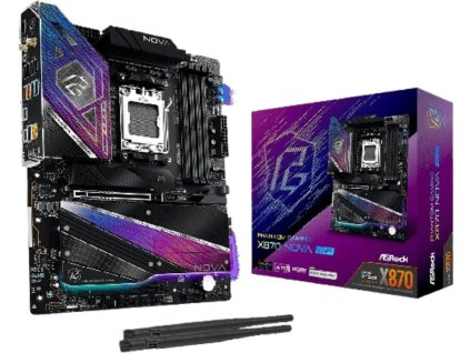 ASRock MB Sc AM5 X870 NOVA WIFI, AMD X870, 4xDDR5, 1xHDMI, 2xUSB4, WI-FI