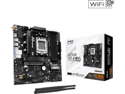 ASRock MB Sc AM5 A620AM PRO-A WIFI, AMD A620A, 4xDDR5, 1xHDMI, WIFI
