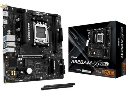 ASRock MB Sc AM5 A620AM-X WIFI, AMD A620A, 2xDDR5, 1xHDMI, 1xDP, WIFI
