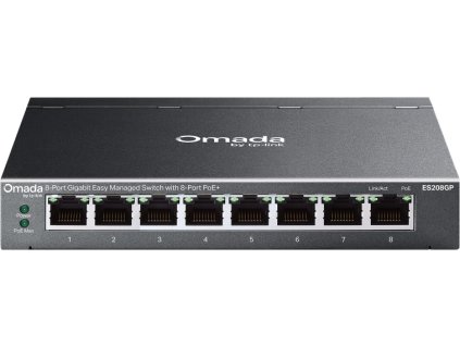 TP-Link OMADA switch ES208GP (8xGbE,8xPoE+,64W, fanless)