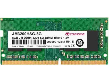 SODIMM DDR4 8GB 3200MHz TRANSCEND 1Rx16 1Gx16 CL22 1.2V