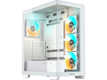 GIGABYTE case GB-C500PI ST, Mid tower, 1xUSB-C 3.2, 2xUSB 3.0, 4x 120mm ARGB Fan, bílá