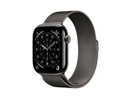 Apple Watch Series 11 GPS + Cellular 46mm Slate Titanium Case with Slate Milanese Loop - S/M