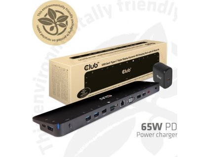 Dokovacia stanica Club3D USB-C 3.2 s napájacím adaptérom Triple Dynamic Display PD, 100 W