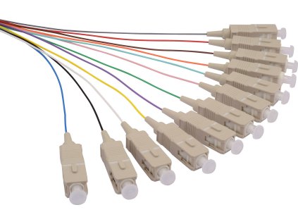 Pigtail 50/125 SCupc MM OM3 1,5m balení 12ks barvy
