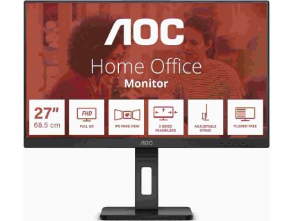 AOC MT IPS LCD WLED 27" 27E3QAF - IPS panel, 1920x1080, D-Sub, HDMI, DP, repro, pivot
