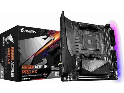 GIGABYTE MB Sc AM4 B550 I AORUS PRO AX, AMD B550I, 2 x DDR4, Wi-Fi, HDMI